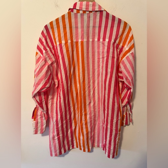 Beach Riot Pink and Orange Striped Swim Coverup S/M - Picture 2 of 5
